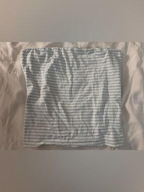 Amazon Essentials Light Blue and White Striped Tube Skirt